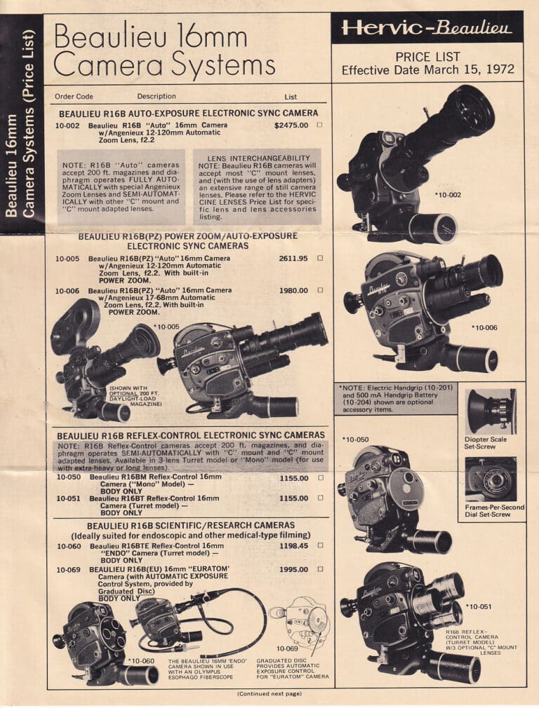 1972 beaulieu r 16 preisliste