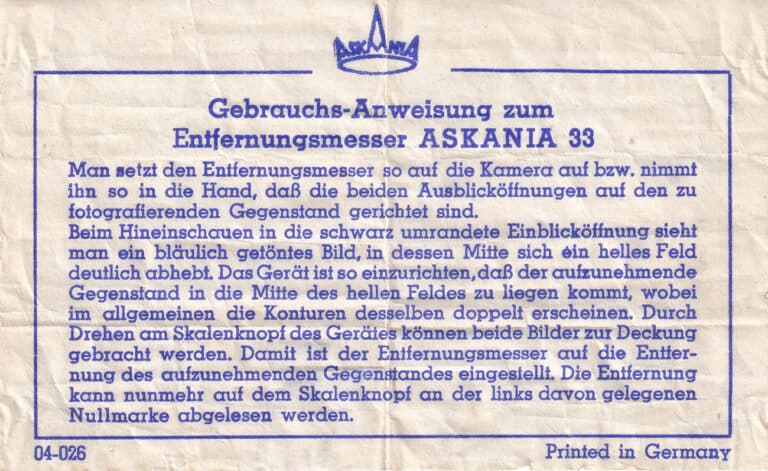 askania 33 anleitung