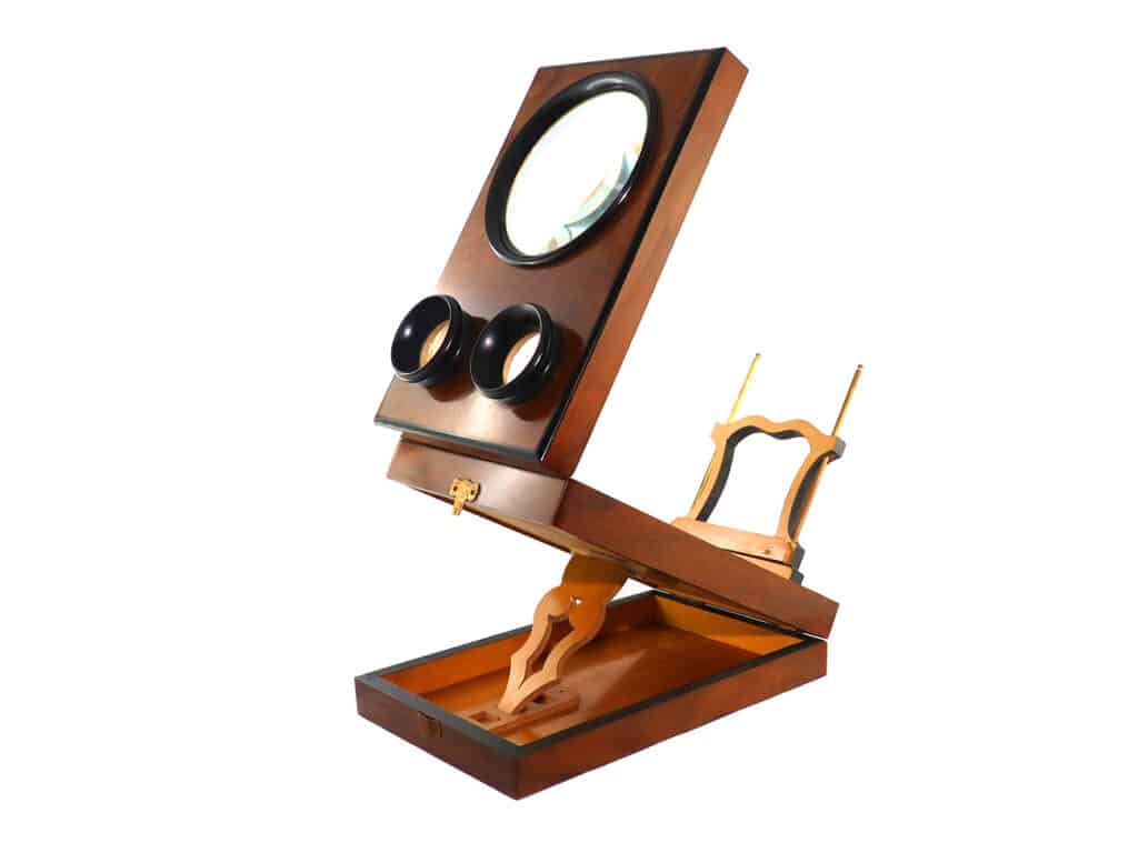 stereoskop lupe teak